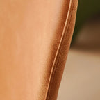 Saddle Orange Low Back Leather Bar Stools