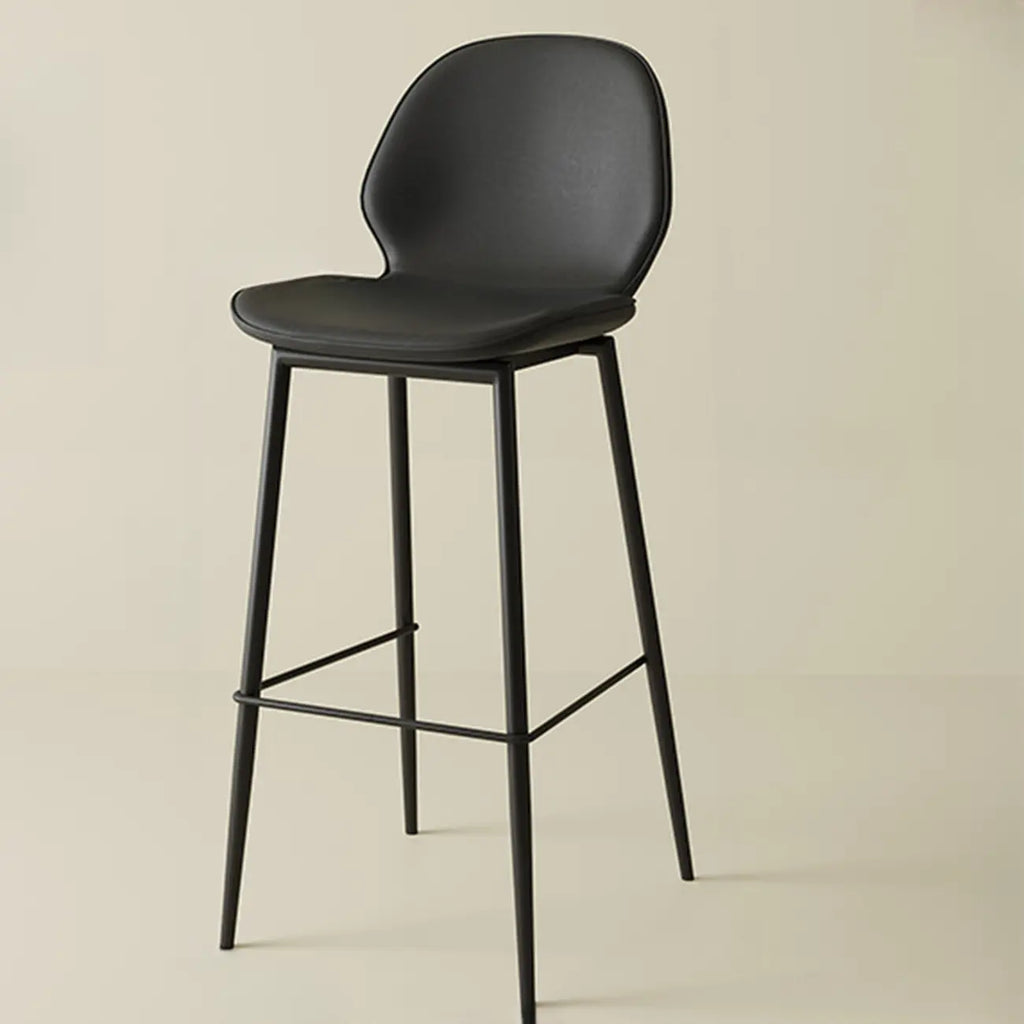 Saddle Orange Low Back Leather Bar Stools