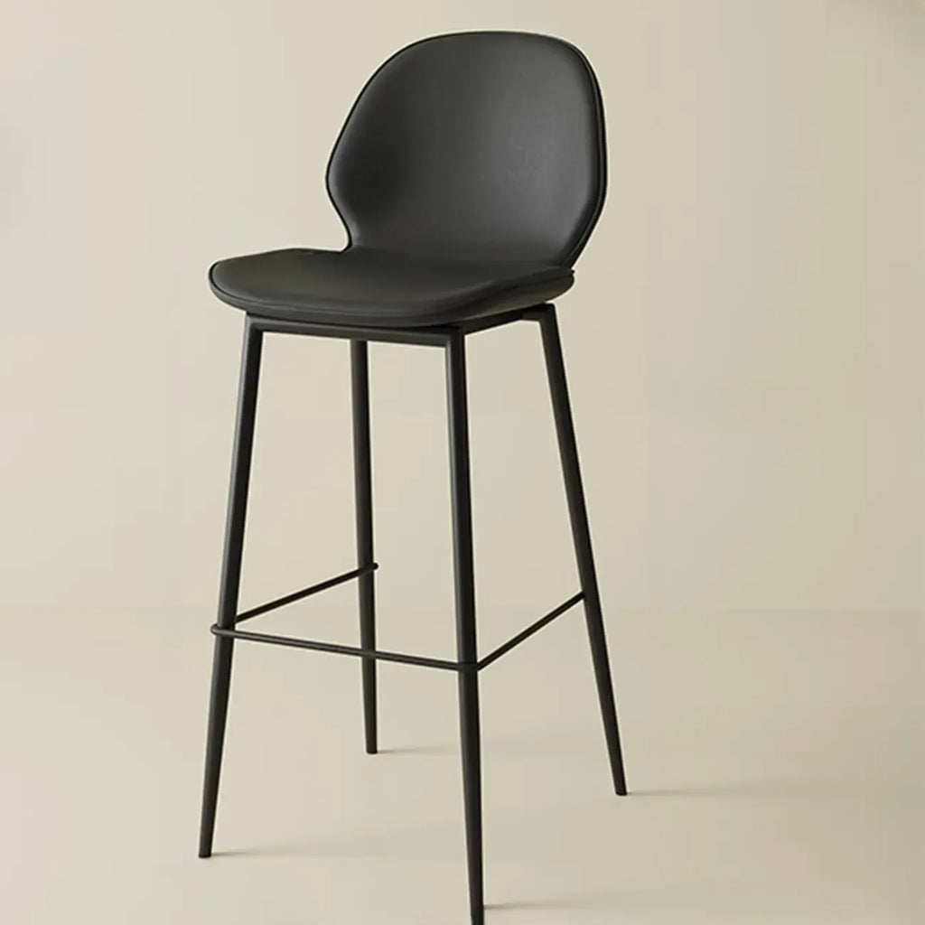 Saddle Orange Low Back Leather Bar Stools