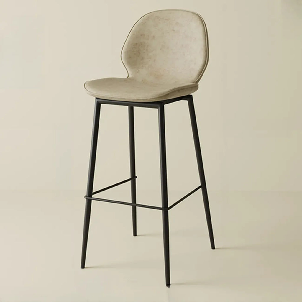 Saddle Orange Low Back Leather Bar Stools