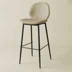 Saddle Orange Low Back Leather Bar Stools