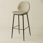 Saddle Orange Low Back Leather Bar Stools