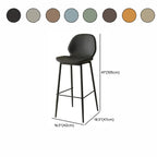 Saddle Orange Low Back Leather Bar Stools