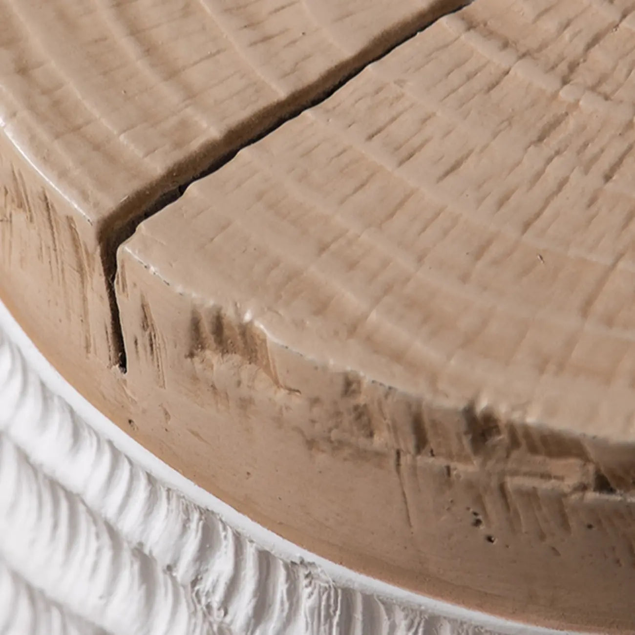 Elegant Drum Design White Wooden Side Table