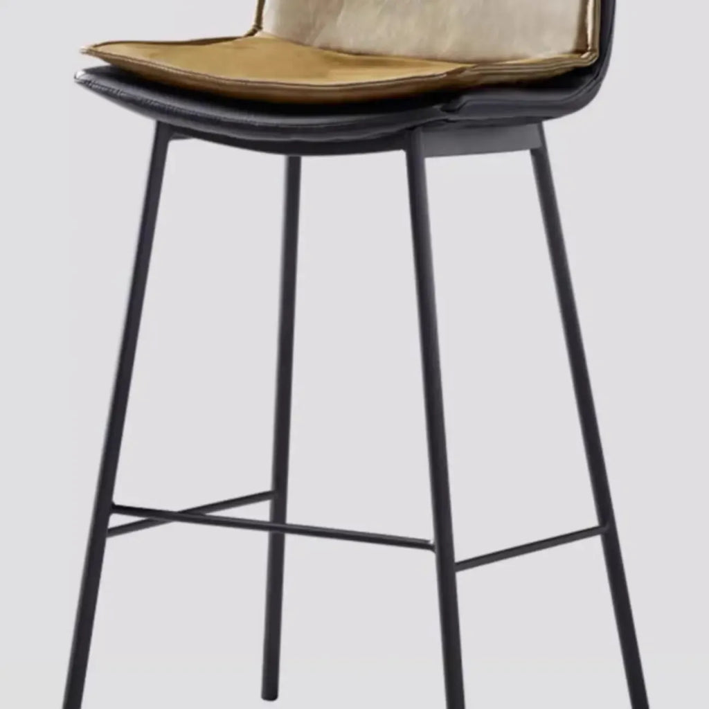 Modern Leather Counter Height Bar Stool with Back