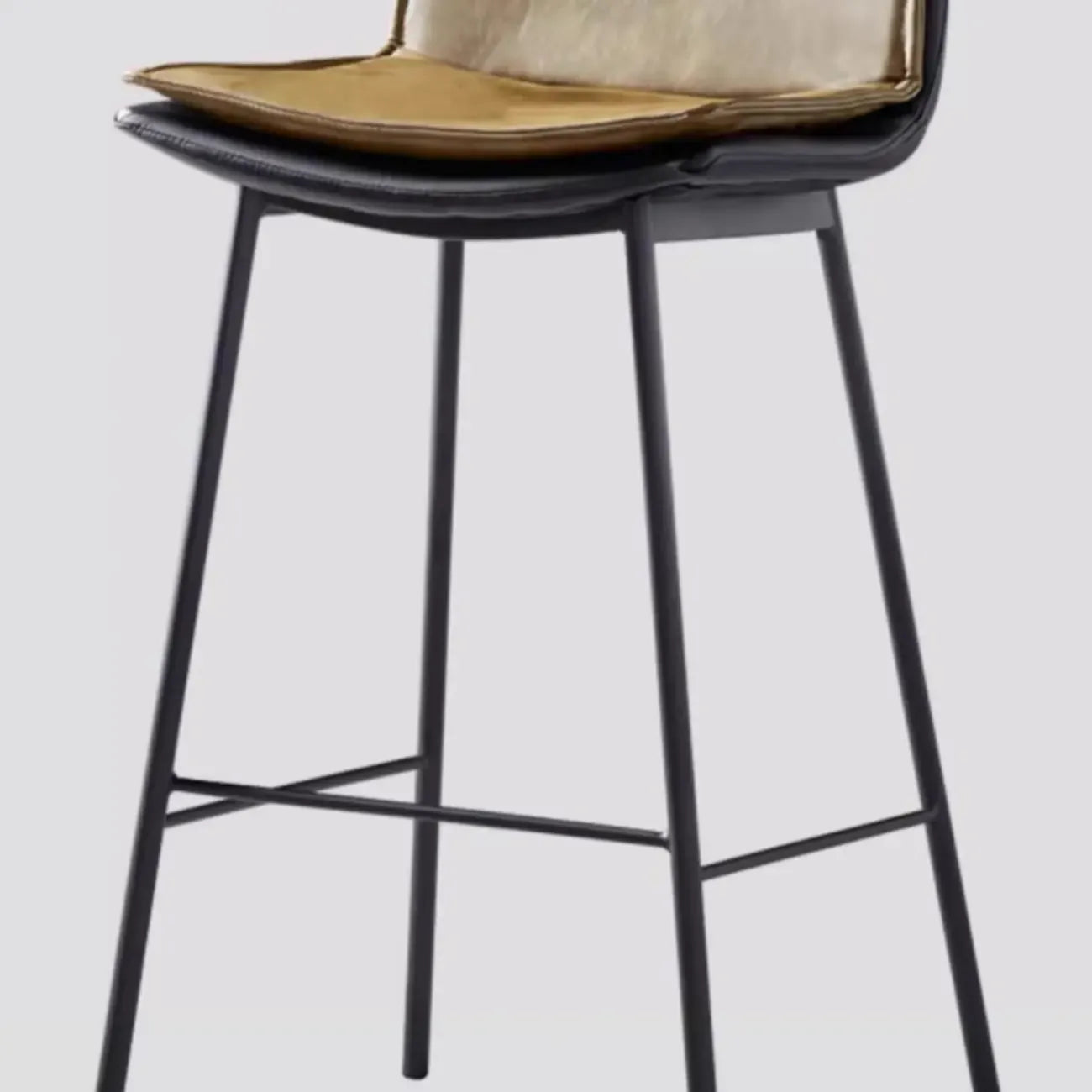 Modern Leather Counter Height Bar Stool with Back