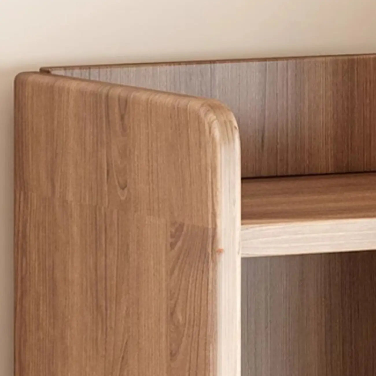 Brown Vertical Multi Tier Closed Back Wood Bookshelves