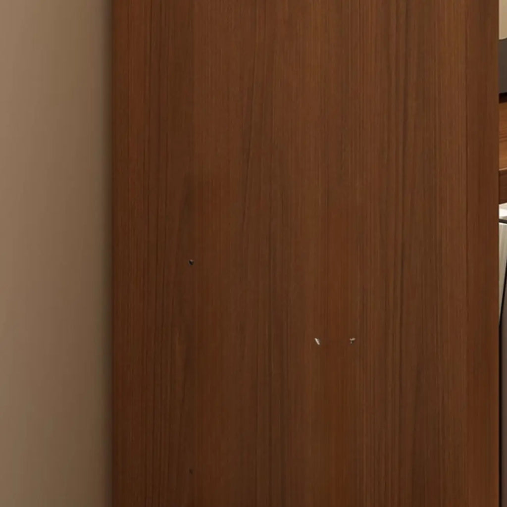 Brown Vertical Multi Tier Closed Back Wood Bookshelves