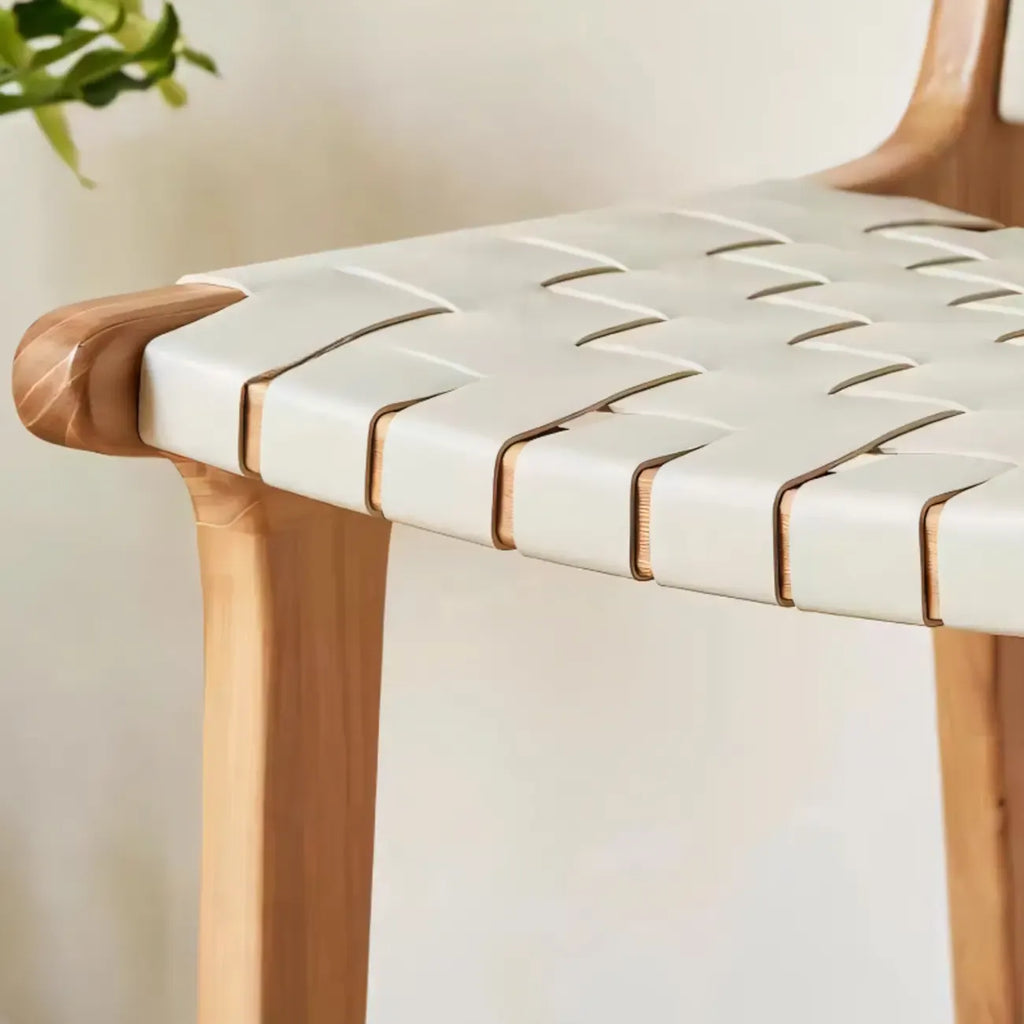 Modern Square Rattan Seat Counter Height Stools with Back