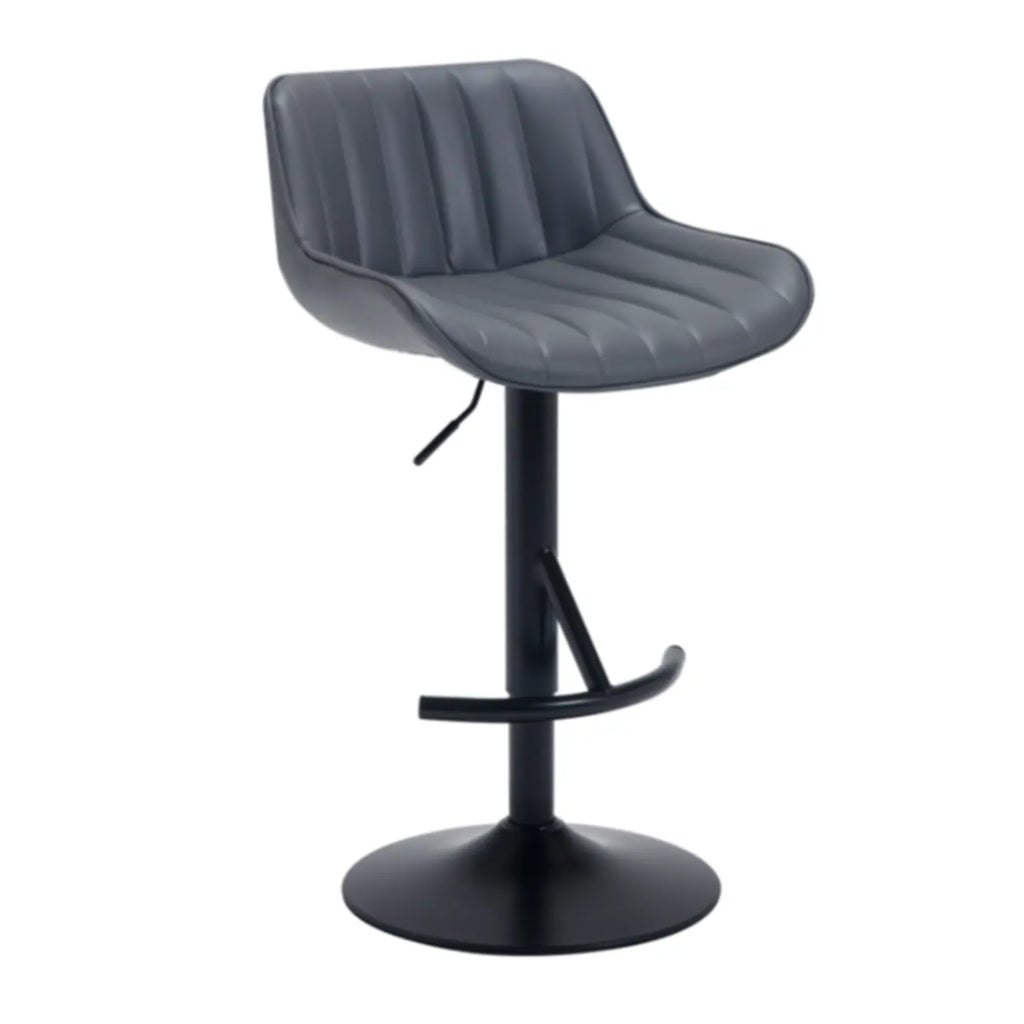 Industrial Modern Adjustable Pedestal Swivel Leather Bar Stools