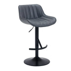 Industrial Modern Adjustable Pedestal Swivel Leather Bar Stools
