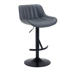 Industrial Modern Adjustable Pedestal Swivel Leather Bar Stools