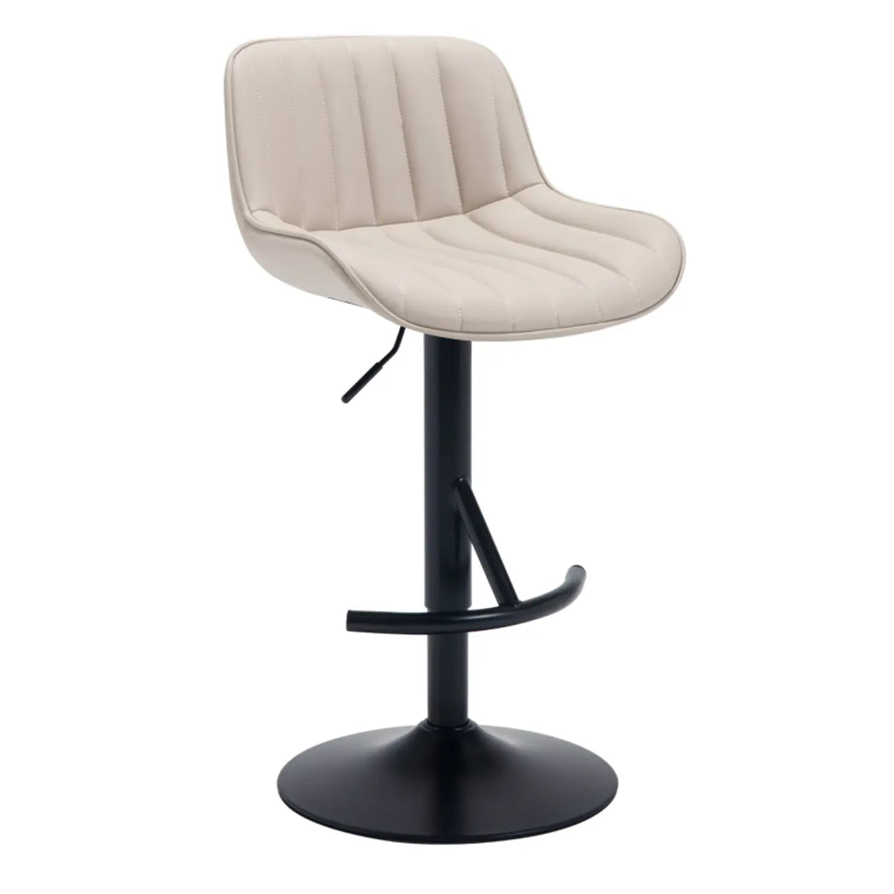 Industrial Modern Adjustable Pedestal Swivel Leather Bar Stools