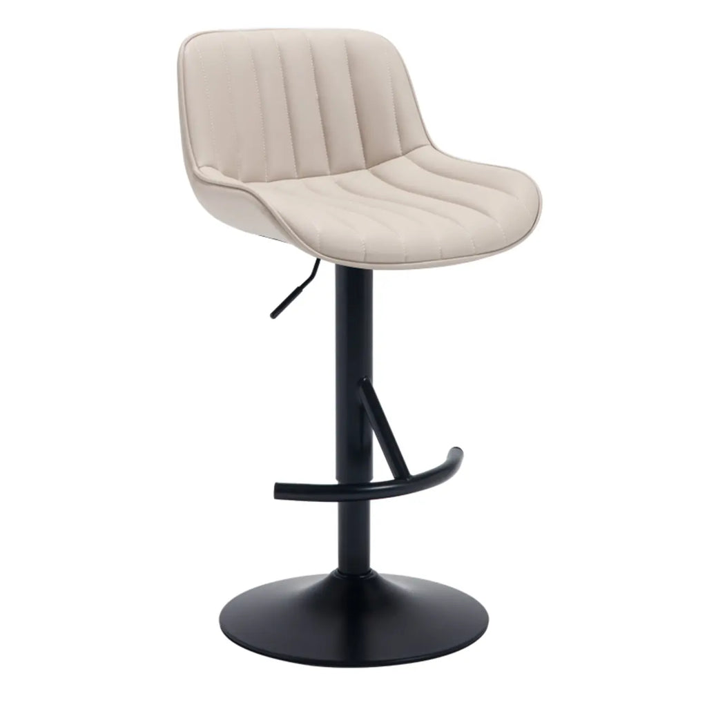 Industrial Modern Adjustable Pedestal Swivel Leather Bar Stools