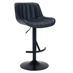 Industrial Modern Adjustable Pedestal Swivel Leather Bar Stools