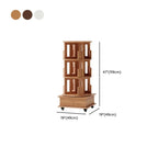 Cylindrical Movable 360° Rotating Wooden Bookshelf with Drawer