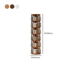 Cylindrical Movable 360° Rotating Wooden Bookshelf with Drawer