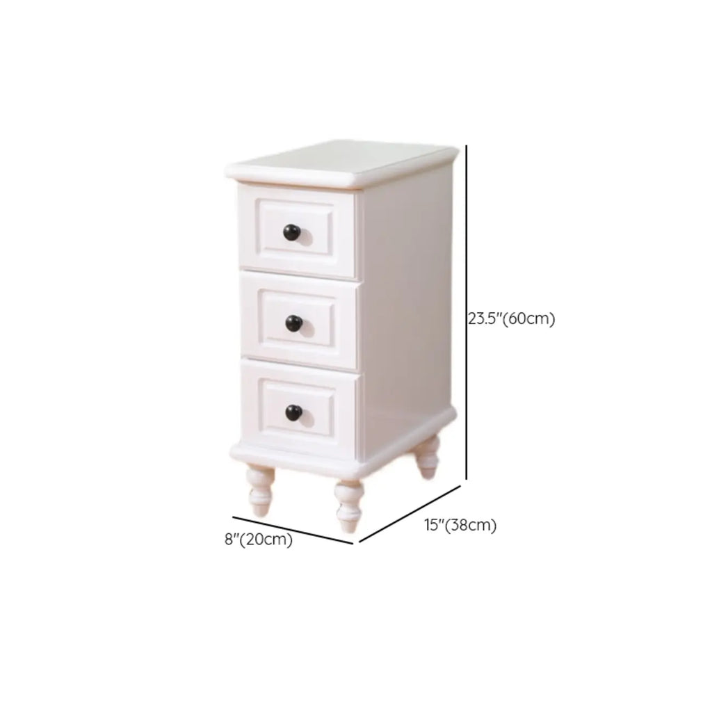 Art Deco Wood Top 3 Drawer Nightstand with Legs