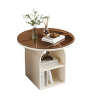 Modern Geometric Sintered Stone White 3-Tier Chairside Table