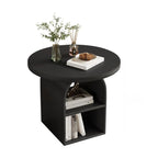 Modern Geometric Sintered Stone White 3-Tier Chairside Table