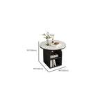 Modern Geometric Sintered Stone White 3-Tier Chairside Table