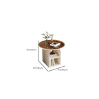 Modern Geometric Sintered Stone White 3-Tier Chairside Table