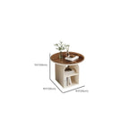 Modern Geometric Sintered Stone White 3-Tier Chairside Table