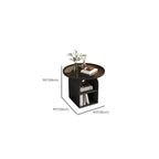 Modern Geometric Sintered Stone White 3-Tier Chairside Table