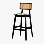 Scandinavian Solid Wood Rattan Back Counter Height Stools