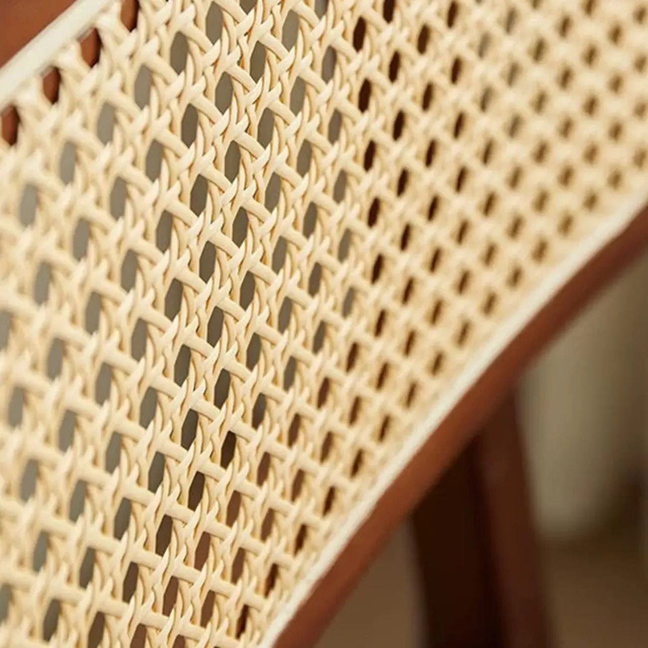 Scandinavian Solid Wood Rattan Back Counter Height Stools