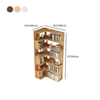 Manufactured Wood Corner Bookshelf with 6 Shelves