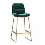 Glam Sled Upholstered Fabric Counter Height Bar Stools