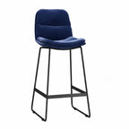 Glam Sled Upholstered Fabric Counter Height Bar Stools