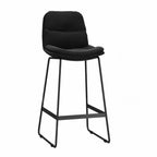 Glam Sled Upholstered Fabric Counter Height Bar Stools