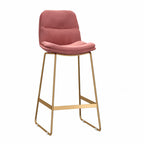 Glam Sled Upholstered Fabric Counter Height Bar Stools