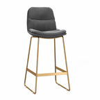 Glam Sled Upholstered Fabric Counter Height Bar Stools