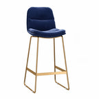 Glam Sled Upholstered Fabric Counter Height Bar Stools