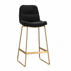 Glam Sled Upholstered Fabric Counter Height Bar Stools