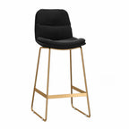 Glam Sled Upholstered Fabric Counter Height Bar Stools