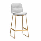 Glam Sled Upholstered Fabric Counter Height Bar Stools