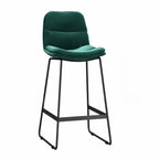 Glam Sled Upholstered Fabric Counter Height Bar Stools