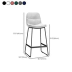 Glam Sled Upholstered Fabric Counter Height Bar Stools