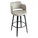 Mid-Century Modern Upholstered Bucket Seat Swivel Bar Stools