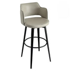 Mid-Century Modern Upholstered Bucket Seat Swivel Bar Stools