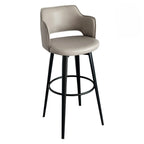 Mid-Century Modern Upholstered Bucket Seat Swivel Bar Stools