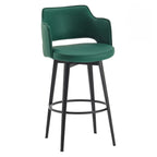 Mid-Century Modern Upholstered Bucket Seat Swivel Bar Stools