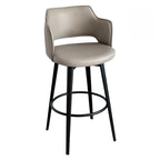 Mid-Century Modern Upholstered Bucket Seat Swivel Bar Stools