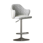 Minimalistic Upholstered Fabric Bar Stool with Arms