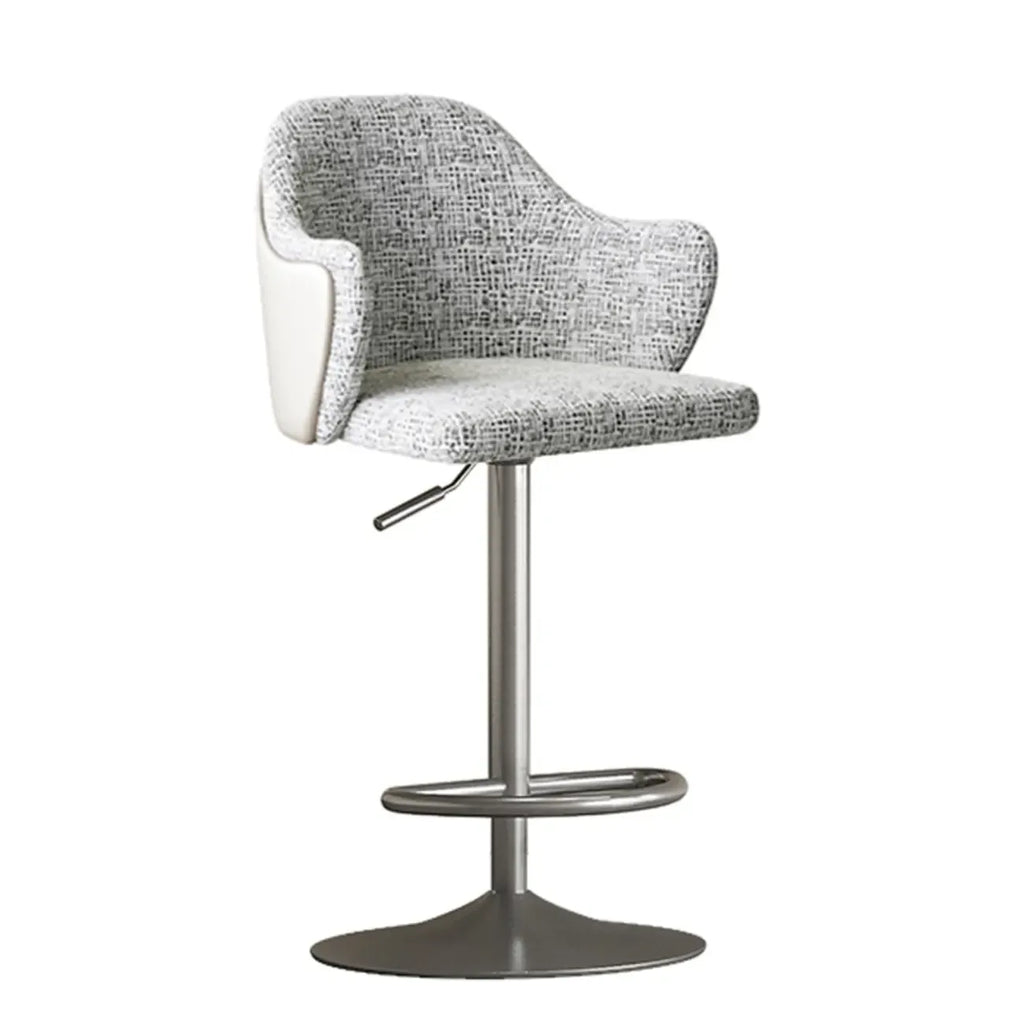 Minimalistic Upholstered Fabric Bar Stool with Arms