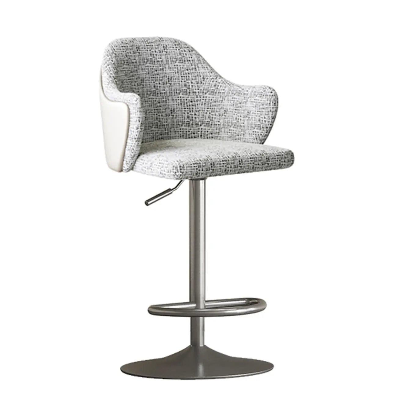 Minimalistic Upholstered Fabric Bar Stool with Arms